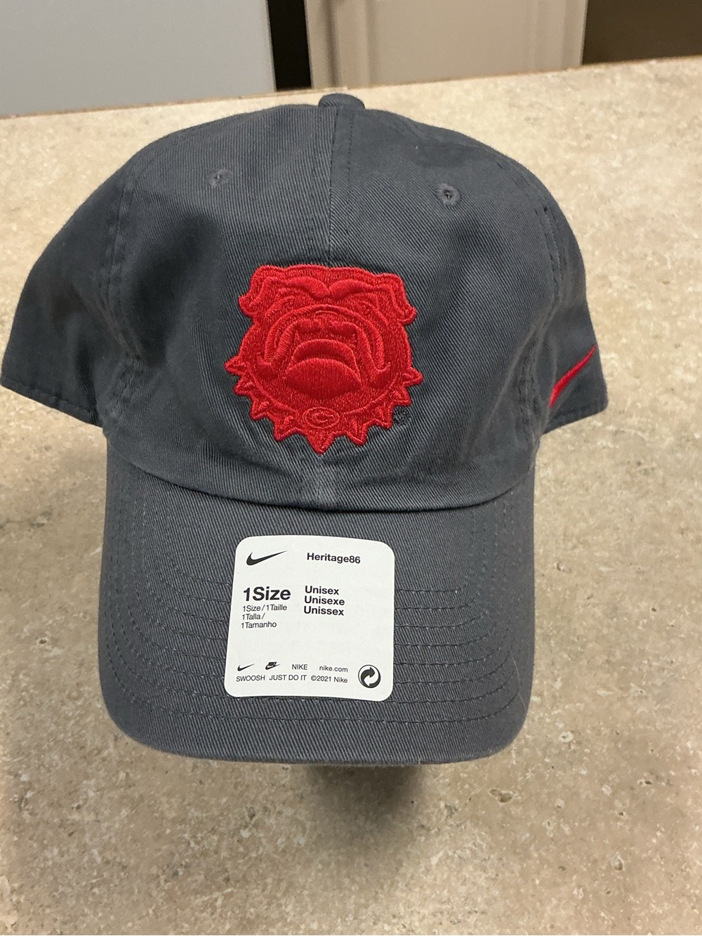 Nike Georgia Bulldog Cap Heritage 86 Flint Grey Unisex Campus Hat College